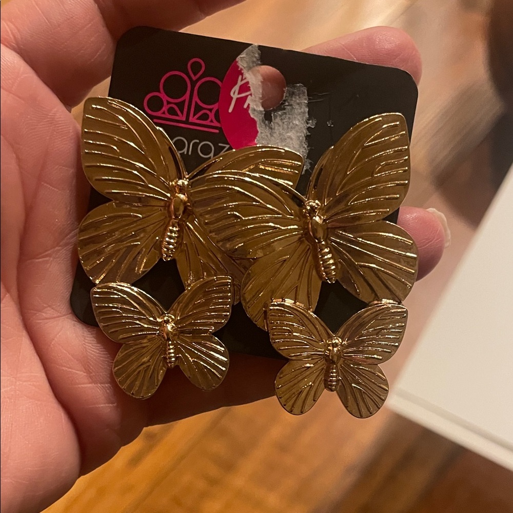 Paparazzi Gold Butterfly Earrings